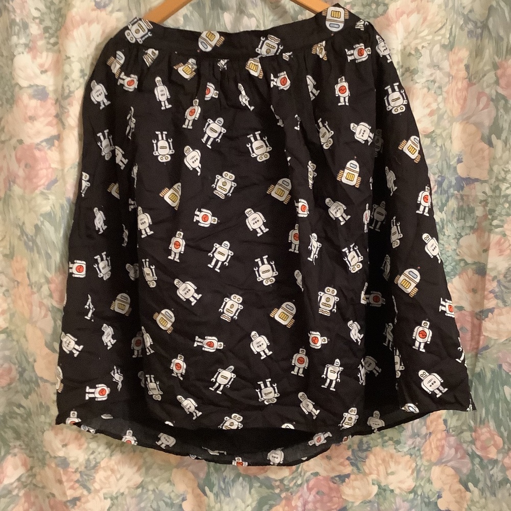 Robot pattern Plus Size ModCloth Skirt